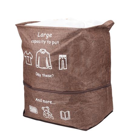 100L Foldable Large Storage and Laundry Bag Basket - Brown Buy Online in Zimbabwe thedailysale.shop