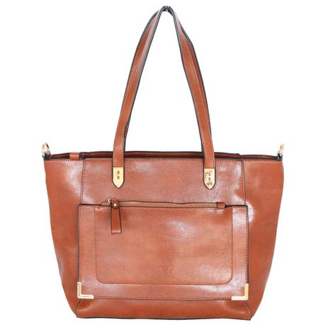 Blackcherry Women's Front Pocket Tote With Gold Tabs - Tan Buy Online in Zimbabwe thedailysale.shop