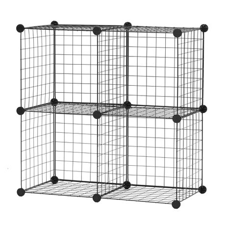 Gretmol 4 Cube Modular Wire Storage - Black