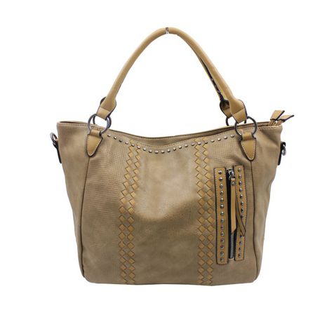 Blackcherry Studded Double Compartment Tote-Tan Buy Online in Zimbabwe thedailysale.shop