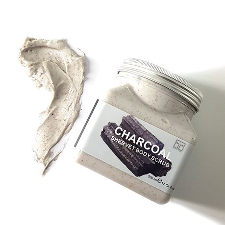 Bufftee Charcoal Body Scrub - Face Scrub - Skin scrub - Large 500ml Tub Buy Online in Zimbabwe thedailysale.shop