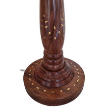 Load image into Gallery viewer, Litex Lamps Exotic Hard Wood Table lamp with Brass Inlay Design
