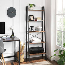 Load image into Gallery viewer, Lifespace Industrial Rustic 5 tier Ladder Shelves
