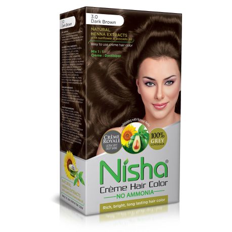 Pack of 2 Nisha Creme Hair Colour Pack with Brush & Conditioner Dark Brown Buy Online in Zimbabwe thedailysale.shop