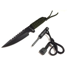 Load image into Gallery viewer, DAX Industries Fixed Blade Survival Knife Green
