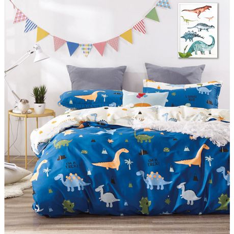 Linen Boutique - Kids Duvet Cover 4 Pieces Set - I'm a T-Rex - Double Buy Online in Zimbabwe thedailysale.shop