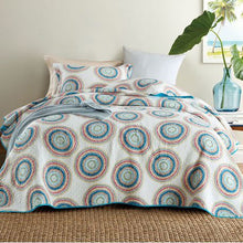 Load image into Gallery viewer, Decorative Stylish Modern Look Reversible Embroidered Bedspread - Azure
