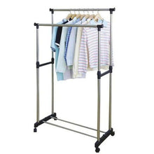 Load image into Gallery viewer, Double Pole Telescopic Clothes Rail Rack
