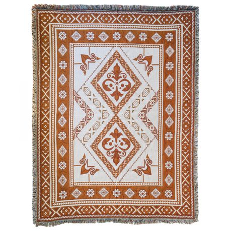 The Beach Bums - Cotton Throw Blanket Bohemian Rust