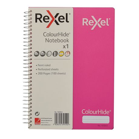 Rexel: A5 Feint Ruled Perforated Notebook - Pink Buy Online in Zimbabwe thedailysale.shop