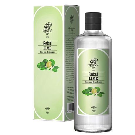 Rebul Lime Eau de Cologne 270 ml (Glass Bottle) 80% Alcohol