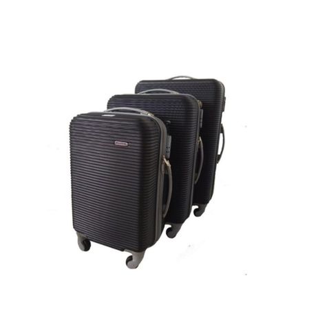 3 Piece Hard Outer Shell Luggage Set - Black