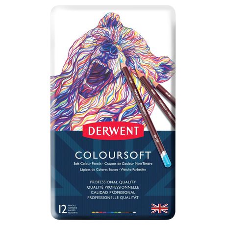 Derwent Coloursoft Pencils - Tin of 12