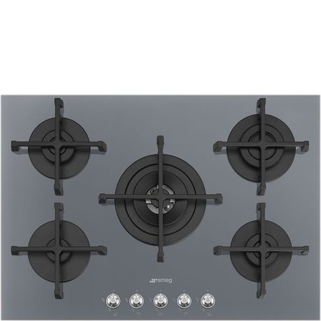 SMEG - 72cm Silver Linea 5 Burner Gas-On-Glass Hob PV175SSA Buy Online in Zimbabwe thedailysale.shop