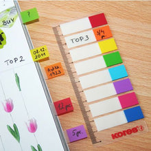 Load image into Gallery viewer, Kores Film Filing Strips on Ruler - 8 Transparent Colours (8 x 15 Sheets)
