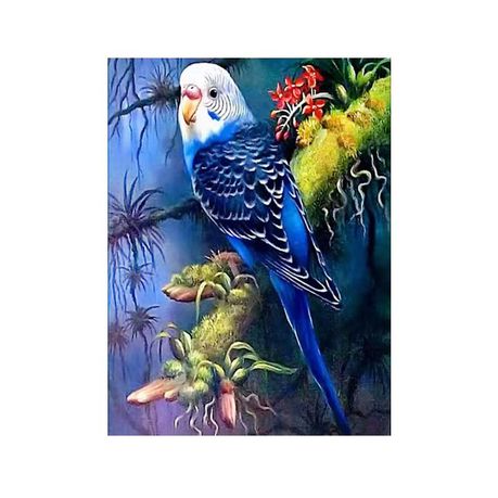 Diamond Painting DIY Kit, Round diamonds, 40x30cm- Blue Parrot Buy Online in Zimbabwe thedailysale.shop