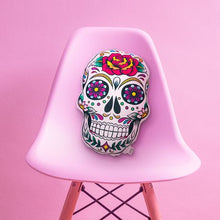 Load image into Gallery viewer, Sugar Skull Shaped Scatter Cushion - 45x32cm
