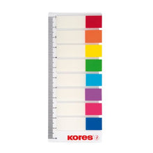 Load image into Gallery viewer, Kores Film Filing Strips on Ruler - 8 Transparent Colours (8 x 15 Sheets)
