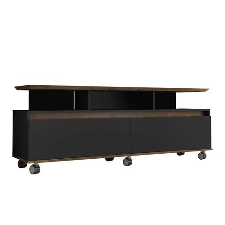 Linx Rack Texas Entertainment TV Stand - Black & Brown Buy Online in Zimbabwe thedailysale.shop