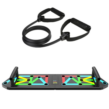 Heartdeco Fitness Home Workout Foldable Pushup Board & Resistance Band Set Buy Online in Zimbabwe thedailysale.shop