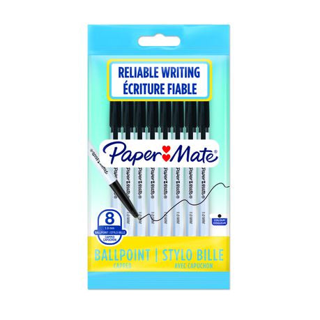 PAPER MATE 045 Capped Ball Pen - Black 8's