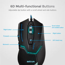 Load image into Gallery viewer, Astrum 6B Wired Gaming USB Mouse - MG210
