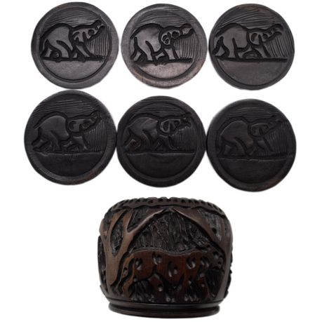 Wildlife Wooden Coaster Set - 6 Piece Buy Online in Zimbabwe thedailysale.shop