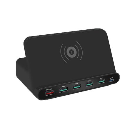 Multi-Port USB Quick 3.0 Fast Charger Station Qi Wireless Charger Buy Online in Zimbabwe thedailysale.shop