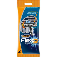 Load image into Gallery viewer, BIC Flex 3 Classic Disposable Men&#39;s Razors - Pack of 4
