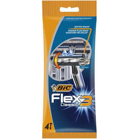 BIC Flex 3 Classic Disposable Men's Razors - Pack of 4