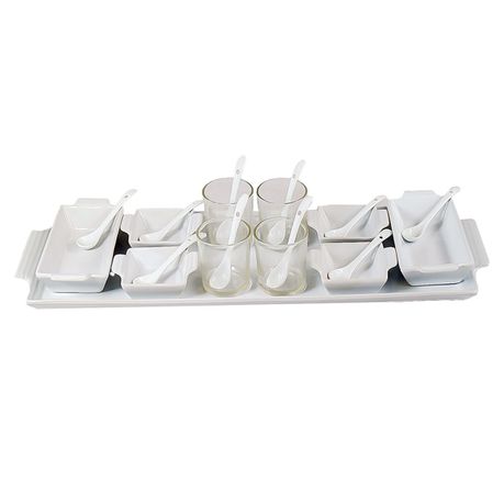 21 Piece Ceramic Sauce/Spice/Appetizer Serving Dish Set-White Buy Online in Zimbabwe thedailysale.shop