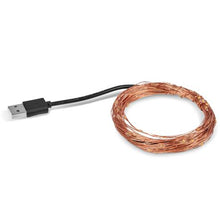 Load image into Gallery viewer, USB Powered LED Copper Wire Fairy Lights Warm White - 10m
