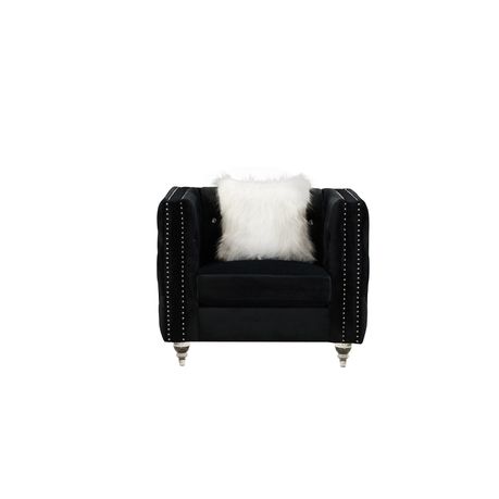 LUX Studded 1 Seated Sofa Black Buy Online in Zimbabwe thedailysale.shop