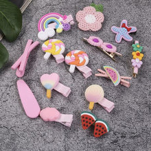 Load image into Gallery viewer, 14 Piece Baby Hair Accessories Set Cute Girls Hairpin Clips Bows Box Pink
