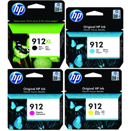 HP 912xl Black & HP 912 Cyan, Magenta, Yellow Combo Pack Buy Online in Zimbabwe thedailysale.shop