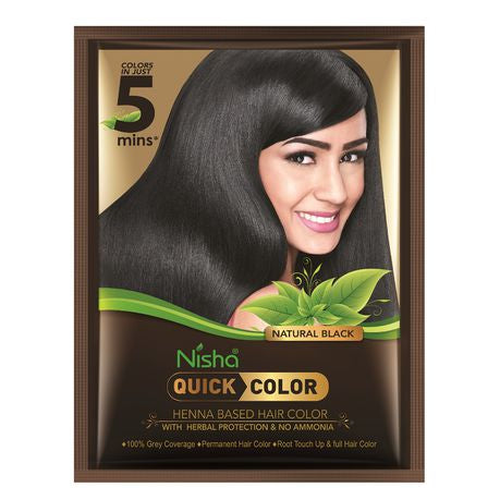 12 sachets Nisha Quick Black Hair Color 6 x 10gm per box - Pack of 2 Buy Online in Zimbabwe thedailysale.shop