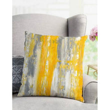 Load image into Gallery viewer, Yellow Paint Scatter Cushion - Inner Included
