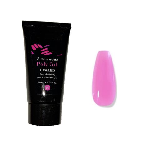 Glow-in-the-Dark Polygel for Nail Art Extentions 30ml - Pink