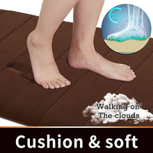 Load image into Gallery viewer, Luxury Memory Foam Bathroom Bath Mat Quick Dry Non Slip Brown Large
