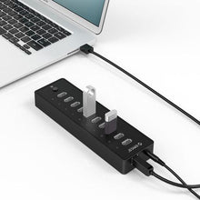 Load image into Gallery viewer, Orico 10 Port USB2.0 Hub with 30W Power Supply - Black
