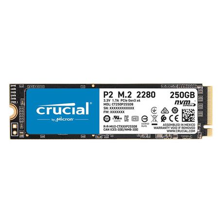 Crucial P2 250GB PCIE NVME M.2 SSD - Black