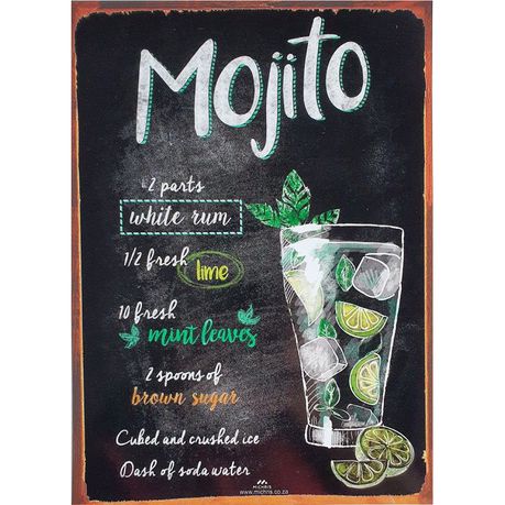 Vintage Metal Tin Signs - Mojito - Pub Decorative Metal Plates Buy Online in Zimbabwe thedailysale.shop