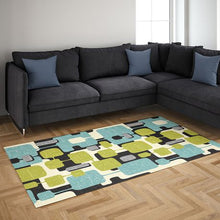 Load image into Gallery viewer, Cape Art Chenille Rug - Modern Green &amp; Blue
