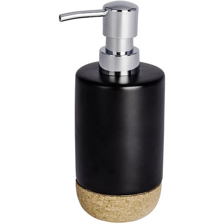 Wenko - Soap Dispenser - Black Ceramic & Cork Buy Online in Zimbabwe thedailysale.shop