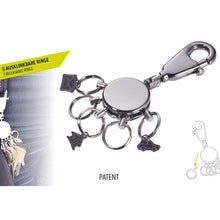 Load image into Gallery viewer, TROIKA Keyring with Carabiner, 5 Exchangeable Rings and 3 Charms – PATENT
