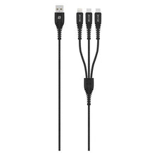 Load image into Gallery viewer, Bounce 3-in-1 Charge Cable - Cord Series - 1m - Black
