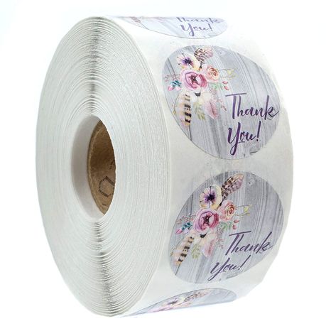 Thank you decorative sticker roll- 500 stickers (dry flower) Buy Online in Zimbabwe thedailysale.shop