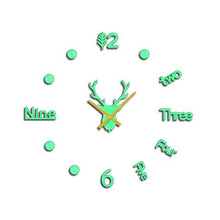 Load image into Gallery viewer, Large 3D DIY Luminous Clock Deer Head Acrylic Wall Clock
