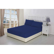 Load image into Gallery viewer, Wrinkle Resistant Double Sheet Set: Royal Blue 4 Piece Bedding
