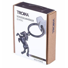 Load image into Gallery viewer, Troika Keyring Wild Horse on Chrome Split Keyring WILD HORSE Gunmetal Grey
